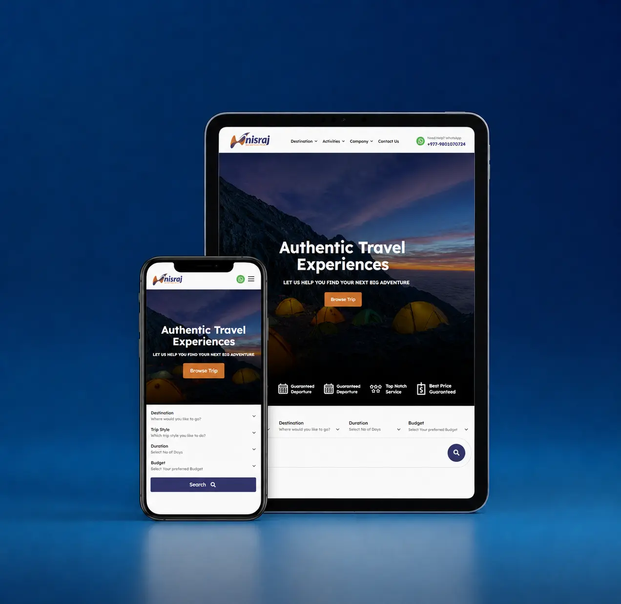 Nisraj Tours & Travels Website Development