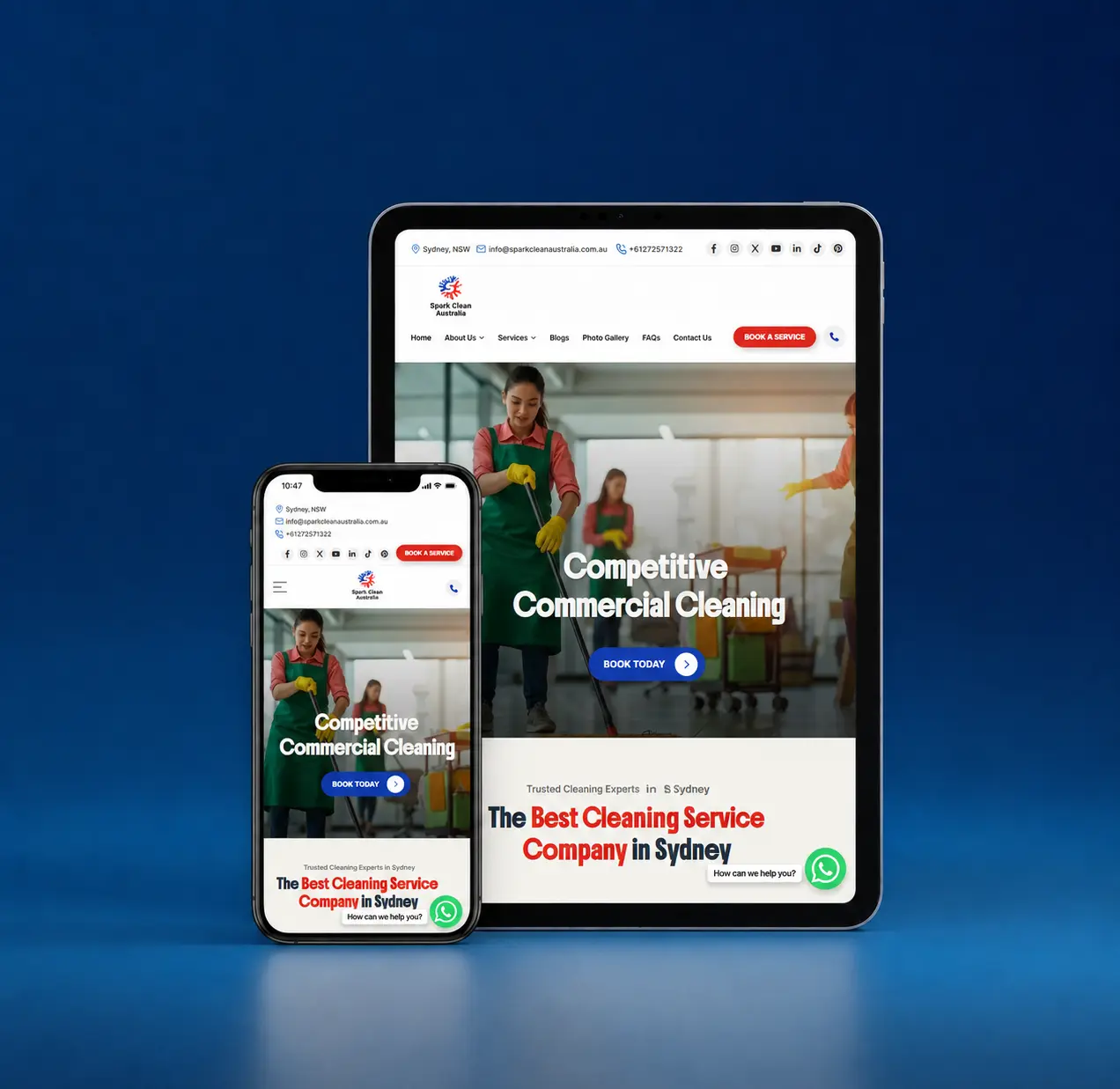 Spark Clean Australia Website Development